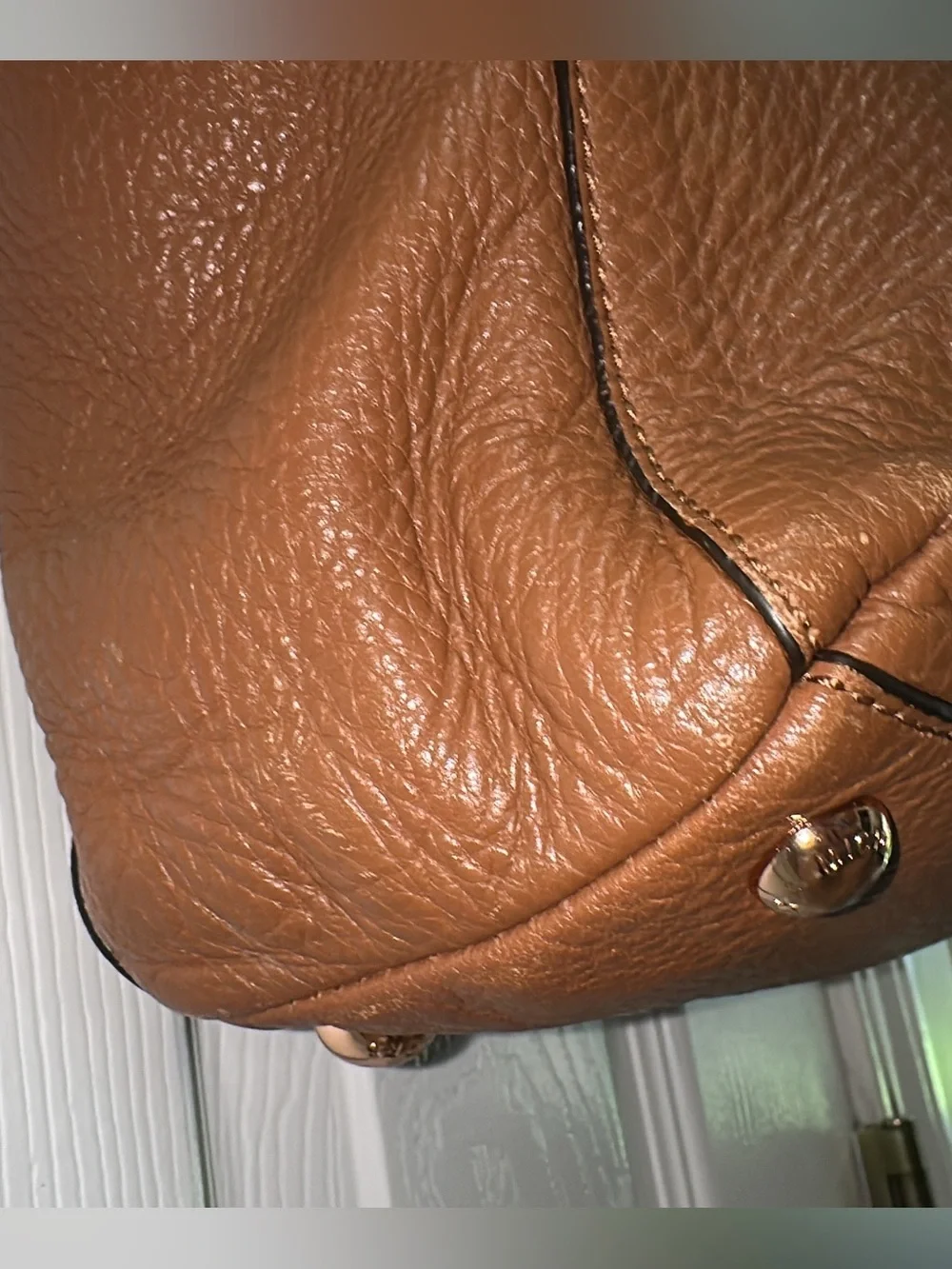 Michael Kors Harper Luggage Brown Leather Medium North South Tote. (Bags 21)